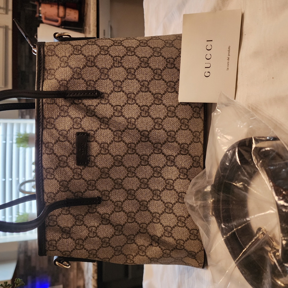 Gucci Brown Tote Bag with Interlocking GG Pattern